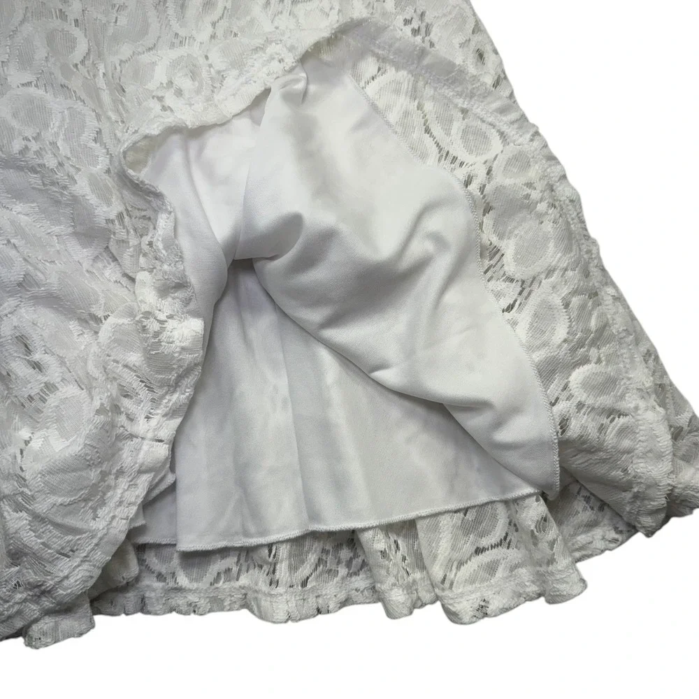 City Studio White Lace Fit Flare Dress Sleeveless Scalloped Neckline Size‎ 11